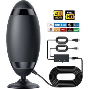 TV Antenna Indoor - Digital HD TV Antenna for Smart TV Local Channels 2024 Clear 4K Up to 980+ Miles Long Range Indoor Outdoor Amplifier Signal Booster 30FT Cable Easy Setup