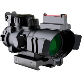 CT Optic Enhanced 4x32 Red Dot Sight Scope Mount Illuminated Red Green Blue Reticle with Red Fiber Matte Black