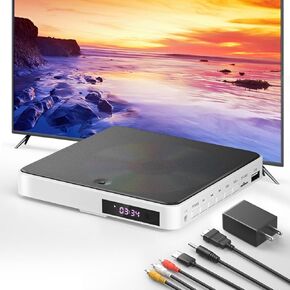 DVD Players for TV, 1080P Mini DVD Player HDMI for Home with HDMI and RCA Cable Included, Breakpoint Memory All Region DVD Player with Remote Control Support USB and CDs