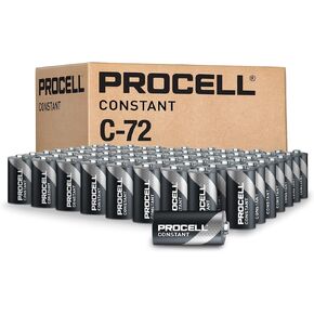 Procell Constant C Cell Long-Lasting Alkaline Batteries (72 Pack), 10-Year Shelf Life, Bulk Value Pack for Consistent Moderate Drain Professional Devices