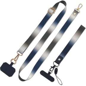 Stylish Phone Lanyard Wrist Strap, 4× Phone Patches, 2× Adjustable Neck Strap, 2× Wrist Strap,2X Spring O Rings