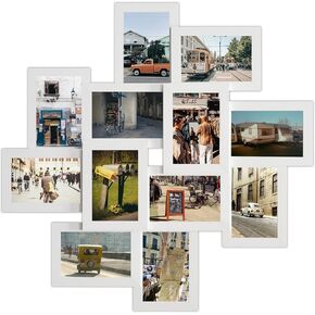 Jerry & Maggie 12 Pack Photo Frame 25x25 Family Picture Frames Collage, Photo Frame Wall Decor 4×6 Pictures 12 Opening, Wall Photo Frames for Living Room Decorations, Assembly Required, White