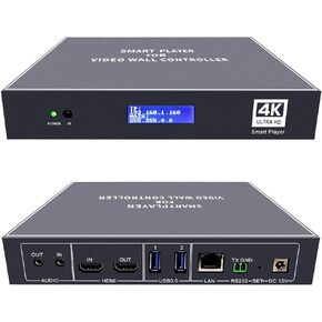 ISEEVY 4K Smart Player Digital Signage Player Support 4K60 Video Pictures Web Pages Multiple Content Display manually or auto, Network and Local Management, Work with Video Wall Controller