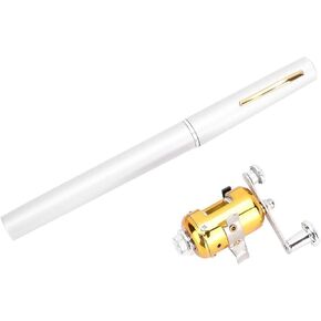 Tgoon Baitcaster Reel, Fishing Pen Mini Fishing Pen Portable Fishing Pen Sturdy Fishing Reel with Fishing Reel for Freshwater Fish for Fishing(Silver)