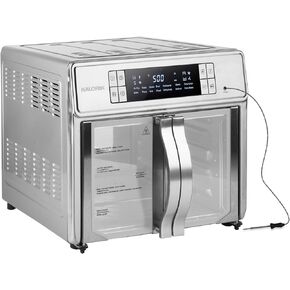 Kalorik Air Fryer Oven MAXX Series 26-Quart Flex Trio with Digital Controls Easy-View Door and 14 Cooking Presets, Converts into Dual 13 Quart Air Fryers, 1700-Watts, Stainless Steel