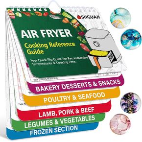 Air Fryer Cheat Sheet with 4Pcs Refrigerator Magnets, Air Fryer Recipes Cookbook, Cooking Guide Air Fryer Accessories for Kitchen and Oven