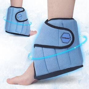 Ankle Ice Pack Wrap for Swelling, 2 Hours Long Lasting Reusable Ice Pack for Sprained Ankle & Achilles Tendonitis, Cold Therapy Ice Wrap for Plantar Fasciitis Relief, Broken Ankle, Heel Pain