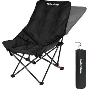 Naturehike Seastar Padded Camping Chair, Oversized 2-Position Adjustable Folding Chair, Portable Camp Chair with Side Pocket & Carry Bag