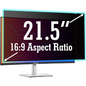 21.5 Inch Privacy Screen Filter for Computer Widescreen 16:9 Monitor - Privacy Shield - Anti-Glare - Anti-Scratch Protector