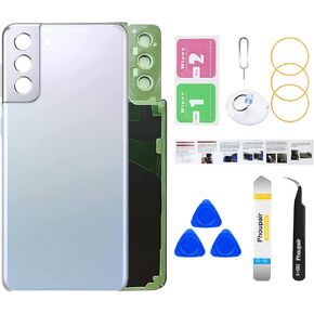 OEM Back Glass Replacement for Samsung Galaxy S21+ Plus 5G with Professional Repairing Tool Kit (Phantom Black)