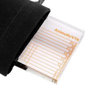 Facmogu VTA Verifier Ruler, VTA Azimuth Ruler Clear Acrylic Block Ruler with PU Leather Bag for Turntable Cartridge Alignment, Azimuth Alignment Tool for Measuring & Balancing Vinyl LP Record Player