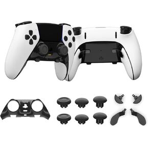 Replacement Swappable Thumbsticks for PS5 Edge Controller, 4Pcs Metal Back Paddles Trigger Buttons Accessories, Custom DIY Decorative Trim Front Clip Shell for PS5 Edge Controller