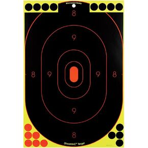 BIRCHWOOD CASEY Shoot-N-C Oval Silhouette Reactive Targets - Highly Visible Instant Feedback Self-Adhesive Shooting Targets