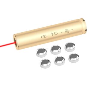 GOTICAL 350 Legend Red Laser Boresight, .350 Legend Bore Sight Red Laser Boresighter with 6 Batteries, Easy to sit Perfectly in The bore; Sturdy Aluminum Construction