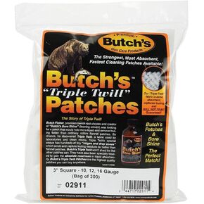 Lyman 3" Square Triple Twill Cleaning Patches for 10, 12 & 16 Gauge Shotguns, 300 Pack
