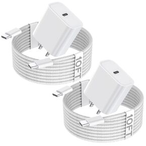 10FT iPhone 16 15 Charger Fast Charging,2Pack 20W USB C Apple 16 15 Pro Charger Block & 10Foot Long USB Type C Cable Cord for iPhone 16/16 Pro Max/16 Pro/16 Plus/15/15 Pro Max/15 Plus/iPad Pro 12.9/11