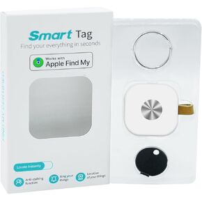 Pahama Smart Tag,Key Finder Locator with Sound,Works with Apple Find My (iOS only) Keys Wallet Backpack Bicycle and Luggage Tracker, Tracking Tags with Bluetooth,Super Lightweight (White)