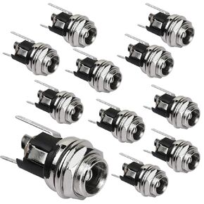 2.1mm DC Power Jack Socket, Panel Mount DC Power Jack Socket Female Panel Mounting Connector 20Pcs