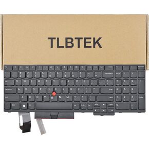 TLBTEK Laptop Keyboard Replacement with Frame and Pointer Compatible with Lenovo ThinkPad E580 E585 L580 E590 E595 L590 T590 P52 P72 P53 P73 P15s T15 Series Laptop