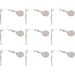 Spinner Blades Smooth Nickel Spoons Rigs Spinners Spinnerbait Fishing Lures Accessories (M (22Pcs), Silver Colorado)