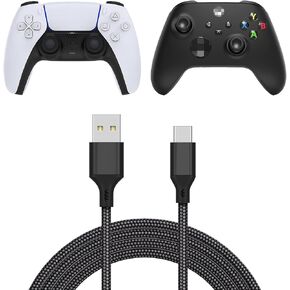 FYOUNG Charging Cable for Xbox Series/for PS5/PS5 Pro Controller-16.4FT, Replacement USB C Cord Nylon Braided Long Fast Charging USB Type C Charger Cord for Xbox Series X/S for Switch Pro Controller