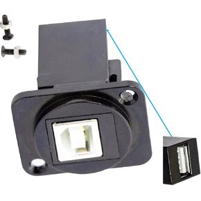 USB2.0 B to USB A Adapter Solderless Socket USB2.0 D Panel Mount Connector Female to Female Converter Data Transfer for Audio Video Network PC TV Projector Printer Laptop
