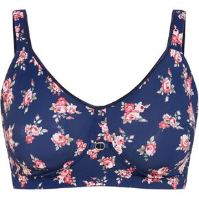 AVENUE PLUS SIZE BRA SOFT CARESS PRT IN NAVY FLORAL