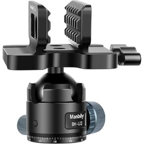 Manbily Shooting Saddle with Low Profile 44mm Ball Head, CNC Aluminum Heavy Duty 360° Tripod Head, Universal Rest Clamp for Hunting Shooting Stick Tripod, 44lbs/20kg Load Capacity, Black