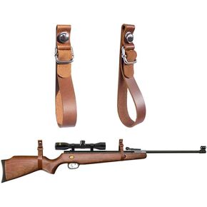 GuRK Gun Racks,Adjustable Leather Gun Hangers for Rifle and Shotgun,Gun Wall Mount Fit for Any Gun