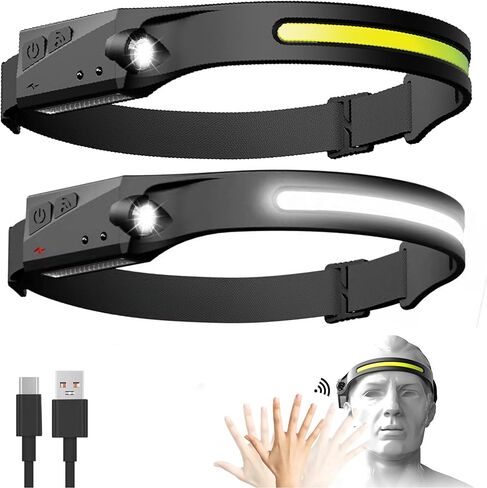VYANLIGHT USB مصباح أمامي قابل لإعادة الشحن ضوء COB ضوء LED مستشعر خارجي مصباح أمامي مقاوم للماء (2 حزمة) in Kuwait
