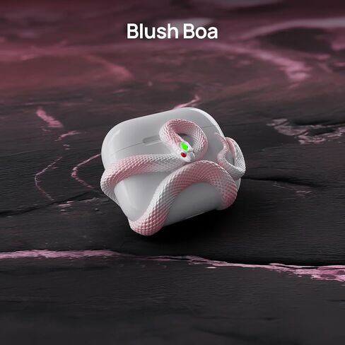 غطاء حافظة الثعبان متوافق مع حافظة AirPods Pro الجيل الثاني/الأول. جمالية HaloMyyth المميزة، رأس مضيء من الأحجار الكريمة، نحت التفاصيل، حافظة متوافقة مع AirPods Pro، أبيض عظمي in Kuwait