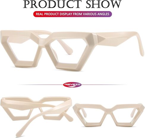 AIEYEZO نظارات عين القطة السميكة، نظارات الضوء الأزرق الأنيقة للنساء، نظارات كمبيوتر كاتي مضادة لإجهاد العين ومنع الصداع (زهرة) in Kuwait