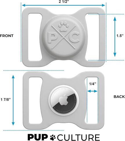 Pup Culture AirTag Dog Collar Holder, Extra-Durable, Lightweight, and Protective AirTag Case for Dog Collar - Track Your Pet Using an Apple AirTag - Dog Collar AirTag Holder- Black 0.5 Inch Collar in Saudi Arabia