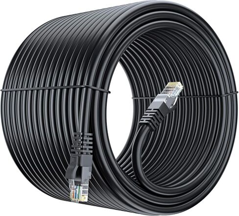 Maximm Cat 6 Ethernet Cable 300 Ft, 100% Pure Copper, Cat6 Cable LAN Cable, Internet Cable, Patch Cable and Network Cable - UTP (Black) 300 Feet in Saudi Arabia
