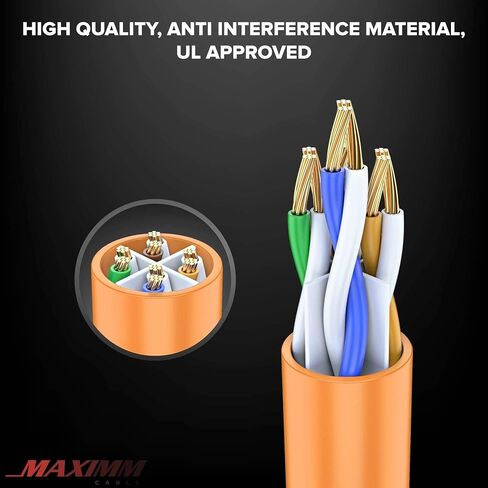 Maximm Cat 6 Ethernet Cable 300 Ft, 100% Pure Copper, Cat6 Cable LAN Cable, Internet Cable, Patch Cable and Network Cable - UTP (Black) 300 Feet in Saudi Arabia