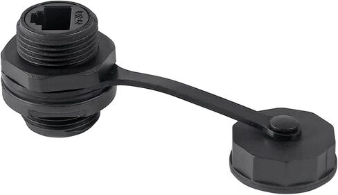 RJ45 Ethernet LAN Cable Connector CAT6 Shielded Industrial Panel Mount Bulkhead Feed Thru Coupler with Waterproof IP67 Dustproof Cap Outdoor Industrial Standard (10pcs) in Kuwait