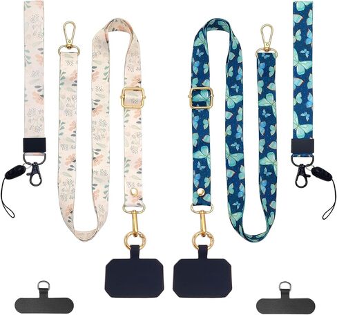 Stylish Phone Lanyard Wrist Strap, 4× Phone Patches, 2× Adjustable Neck Strap, 2× Wrist Strap,2X Spring O Rings in Saudi Arabia