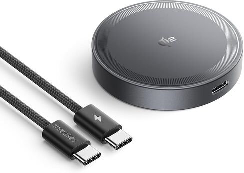 THREEKEY for MagSafe Charger, Qi2 Certified 15W Wireless Charger, Fast Charging Pad Compatible with iPhone 16 Pro Max/16 Pro/16/16 Plus/15/14/13/12 Series, Magnetic Charger with 5FT USB-C Cable, Black in Saudi Arabia