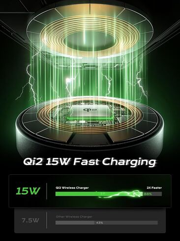 THREEKEY for MagSafe Charger, Qi2 Certified 15W Wireless Charger, Fast Charging Pad Compatible with iPhone 16 Pro Max/16 Pro/16/16 Plus/15/14/13/12 Series, Magnetic Charger with 5FT USB-C Cable, Black in Saudi Arabia