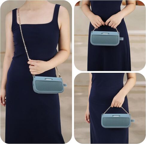 BOVKE Soft Speaker Case Compatible with Bose SoundLink Flex Bluetooth Portable Speaker, Bose Flex Silicone Case Sleeve Soft Protective Cover for Bose SoundLink Flex Speaker with 2 Chain Straps, Purple in Kuwait