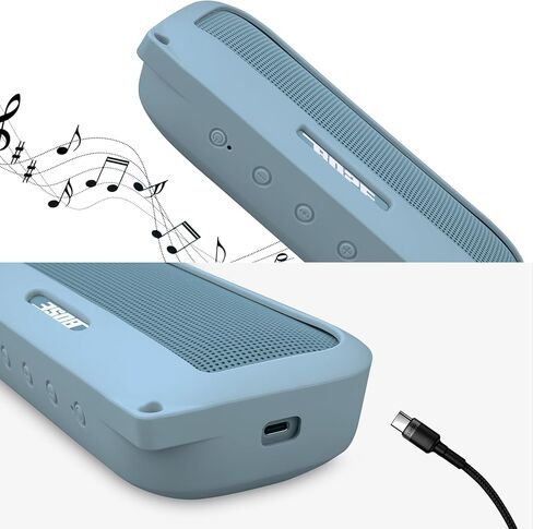 BOVKE Soft Speaker Case Compatible with Bose SoundLink Flex Bluetooth Portable Speaker, Bose Flex Silicone Case Sleeve Soft Protective Cover for Bose SoundLink Flex Speaker with 2 Chain Straps, Purple in Kuwait