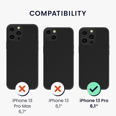 kwmobile Crossbody Case Compatible with Apple iPhone 13 Pro Case - TPU Silicone Cover with Strap - Black in Saudi Arabia