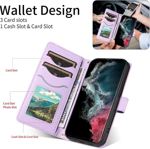 Asuwish Phone Case for Samsung Galaxy S23 Ultra 5G Wallet Cover with Screen Protector and Wrist Strap Lanyard Card Holder Slot Stand Accessories S23Ultra 23S S 23 23Ultra 6.8 inch Women Men White in Saudi Arabia