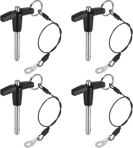 uxcell 4Pcs T Handle Lock Pins, 10mm x 40mm Usage Length Stainless Steel Push-Button Quick Release Pin in Saudi Arabia