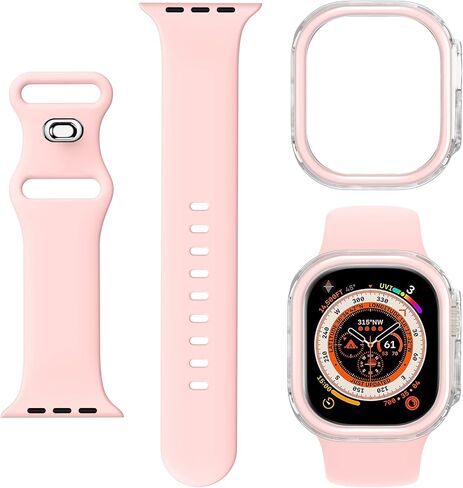 سوار رياضي DABAOZA متوافق مع سوار ساعة Apple 41 مم 40 مم 38 مم 42 مم 46 مم 45 مم 44 مم 49 مم مع غطاء ممتص للصدمات، حزام سيليكون ناعم للنساء والفتيات والرجال لسلسلة iWatch 10 9 8 7 6 / SE 5 4 3 2 1 Ultra in Saudi Arabia