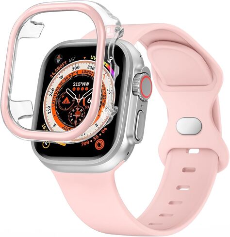 سوار رياضي DABAOZA متوافق مع سوار ساعة Apple 41 مم 40 مم 38 مم 42 مم 46 مم 45 مم 44 مم 49 مم مع غطاء ممتص للصدمات، حزام سيليكون ناعم للنساء والفتيات والرجال لسلسلة iWatch 10 9 8 7 6 / SE 5 4 3 2 1 Ultra in Saudi Arabia