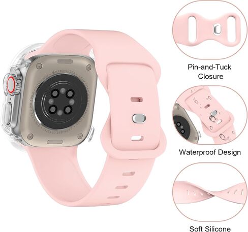 سوار رياضي DABAOZA متوافق مع سوار ساعة Apple 41 مم 40 مم 38 مم 42 مم 46 مم 45 مم 44 مم 49 مم مع غطاء ممتص للصدمات، حزام سيليكون ناعم للنساء والفتيات والرجال لسلسلة iWatch 10 9 8 7 6 / SE 5 4 3 2 1 Ultra in Saudi Arabia