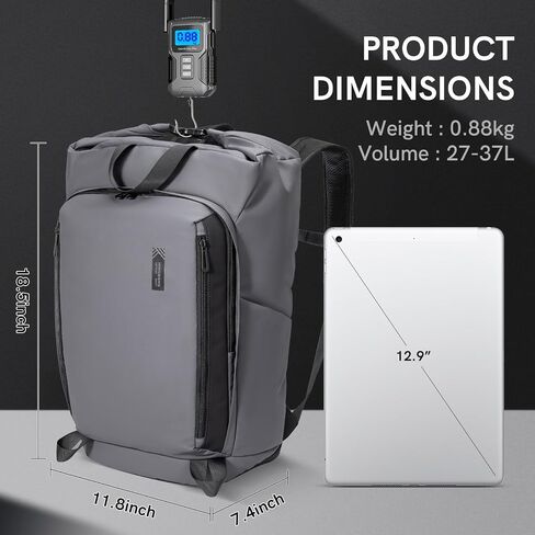 Kingsons Travel Backpack for Men Women Carry on Backpack Waterproof Lightweight Hiking Backpacks with Multi-Pockets, Large Capacity Casual Daypack 15.6inch Laptop Backpacks for Travel Business Flight in Saudi Arabia