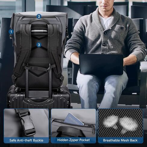 Kingsons Travel Backpack for Men Women Carry on Backpack Waterproof Lightweight Hiking Backpacks with Multi-Pockets, Large Capacity Casual Daypack 15.6inch Laptop Backpacks for Travel Business Flight in Saudi Arabia