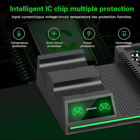 Xbox Series X Cooling Stand, CTPOWER Dual Controller Charging Station with 2 Rechargeable Battery Pack, 10 Game Slots & Headphone Holder for Xbox Series X in Saudi Arabia